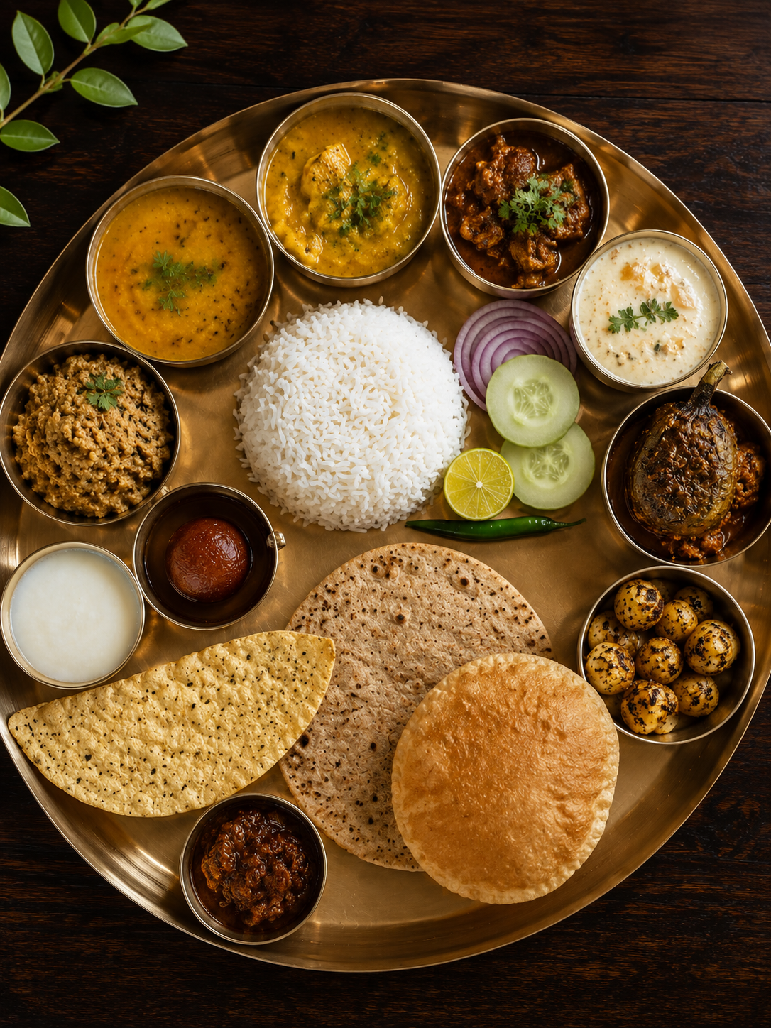 A traditional Mithila thali